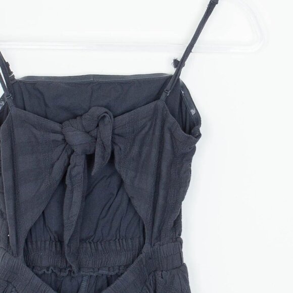 American Eagle Womens Tiered Open Back Romper Size XS Gray Sleeveless Coquette - Picture 9 of 10